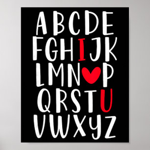 I-love-you Abc Alphabet Valentines Teacher I Heart Poster