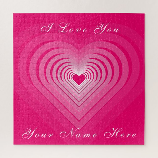 I Love You - Add Your Name - Customisable Jigsaw Puzzle (Vertical)