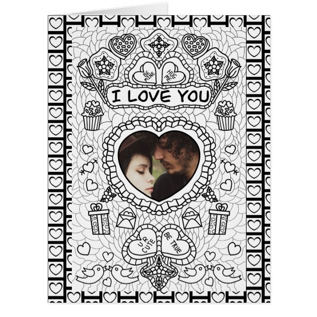 I Love You | Adult Colouring | Valentine's Day  Ca (Front)