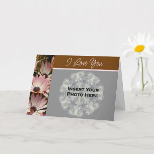 I Love You African Daisies Flower Photo Card