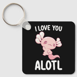 I Love You Alotl Axolotl Valentine's Day Key Ring