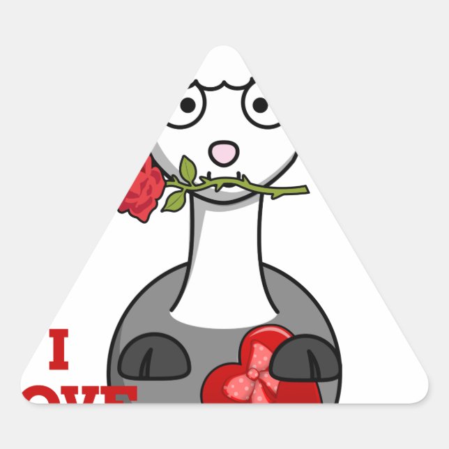 i love you alpaca triangle sticker (Front)