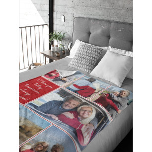 I Love You Always & Forever Modern 6 Photo Collage Fleece Blanket