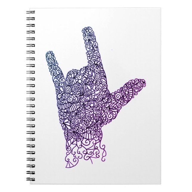 "I Love You" American Sign Language Notebook (Front)