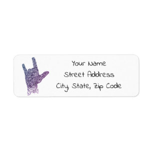 "I Love You" American Sign Lanugage Return Address Label