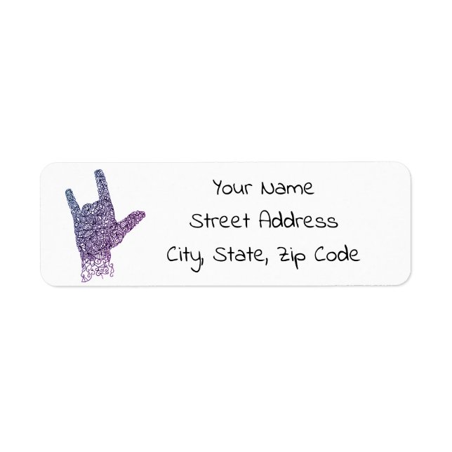"I Love You" American Sign Lanugage Return Address Label (Front)