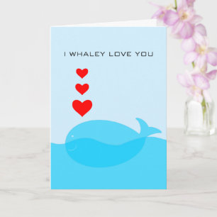 I Love You Anniversary Love Valentine Ocean Whale Card