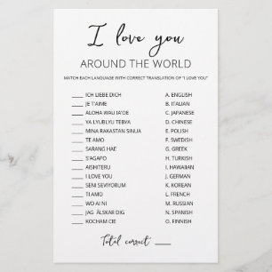 I love you around the world game with Answers