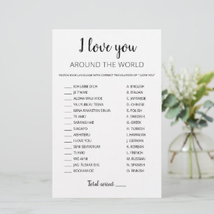I love you around the world game with Answers