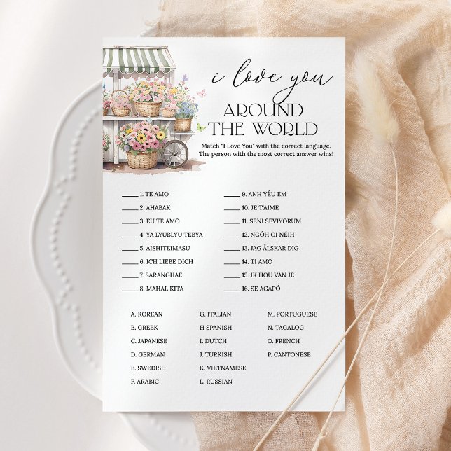 I Love You Around The World Market Bridal Game (Creator Uploaded)