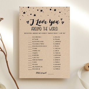 I love you around the world with Answers Game Card