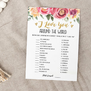 I love you around the world with Answers Game Card