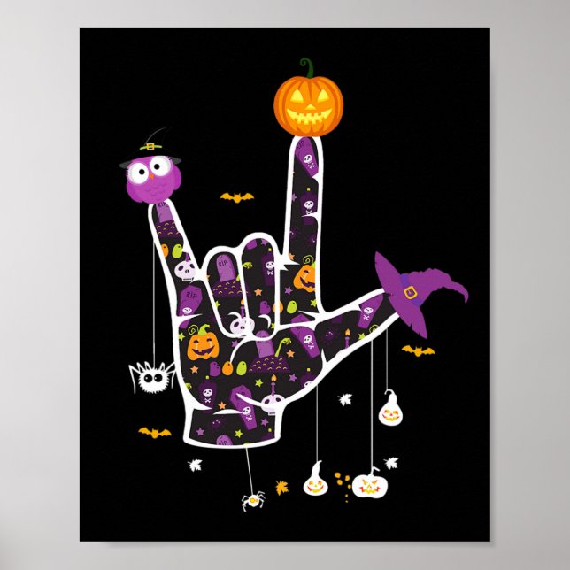 I Love You ASL Halloween Sign Language Halloween G (Front)