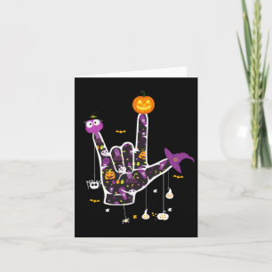 I Love You Asl Halloween Sign Language Halloween G Card
