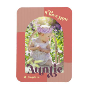 I Love You Auntie Retro Photo Magnet