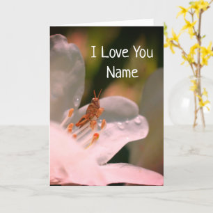 I Love You Azalea Flower Personalised  Card
