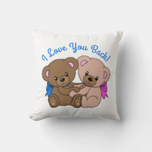 I Love You Back Teddy Bears Hugging Cushion