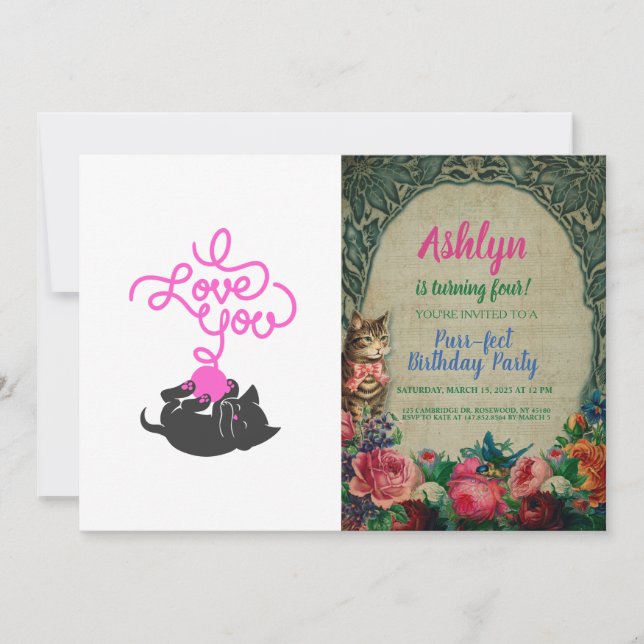 I love you - ball of wool - Choose back colour Invitation (Front)