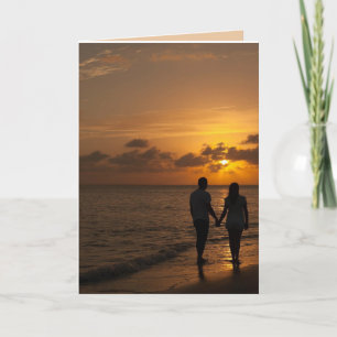 I LOVE YOU BEACH COUPLE SUNSET CARD