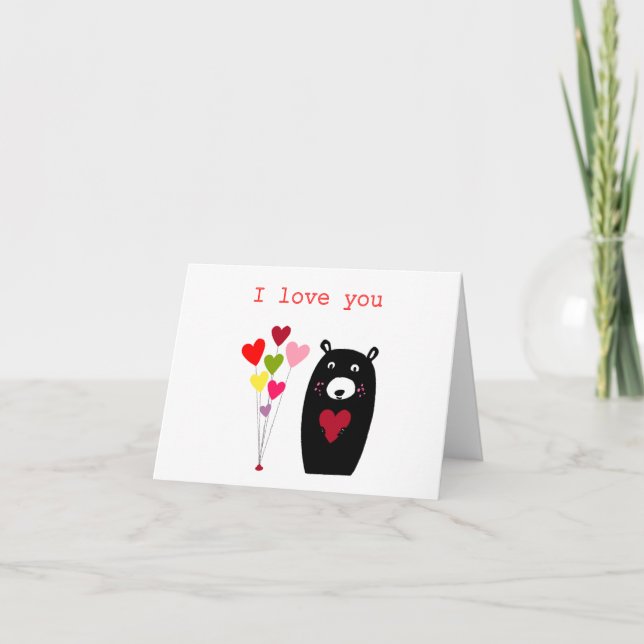 “I love you” Bear Valentine Love card (Front)