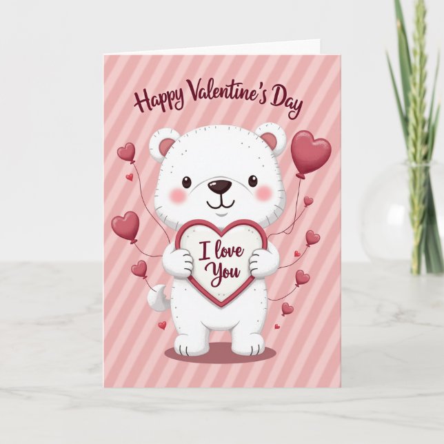 I Love You Bear Valentines Card (Front)