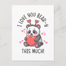 I Love You Bear-y This Much - Cute Panda Valentine