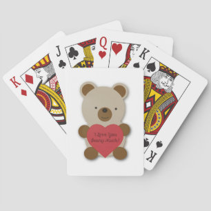 I Love You Beary Much Cute Teddy Bear Playing Cards