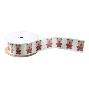 I Love You Beary Much Cute Teddy Bear Satin Ribbon