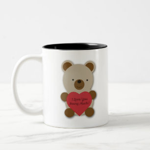 I Love You Beary Much Cute Teddy Bear Two-Tone Coffee Mug