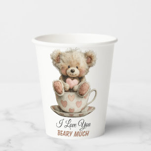 I Love You Beary Much In Cup Postcard