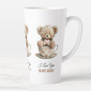 I Love You Beary Much In Cup Postcard