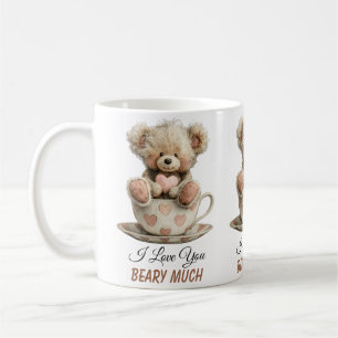 I Love You Beary Much In Cup Postcard