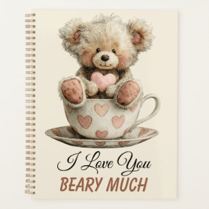 I Love You Beary Much In Cup Postcard Planner
