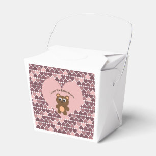 I Love You Beary Much Pink Hearts Favour Box