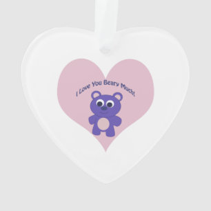 I Love You Beary Much Purple Bear Ornament