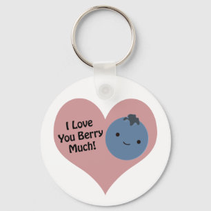 I love you berry much blueberry key ring