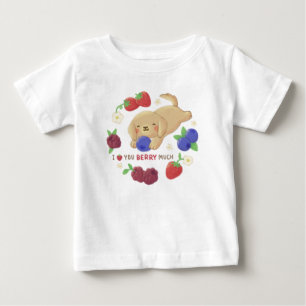 I Love You Berry Much: Cute Dog with Berries Baby T-Shirt