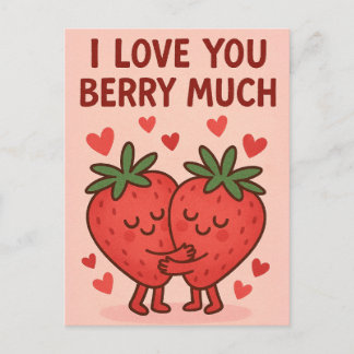 I Love You Berry Much Holiday Postcard