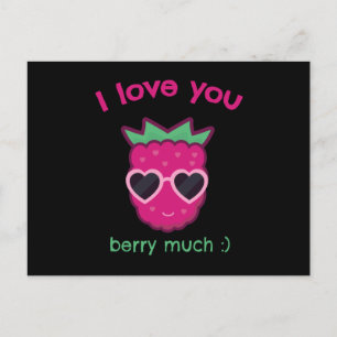 I Love You Berry Much Valentine's Day Postcard