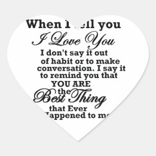 I love you, best thing ever! heart sticker