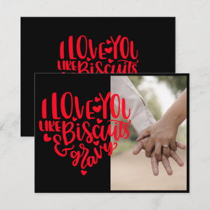 I love You Biscuits Red Heart Valentine's Photo Holiday Card