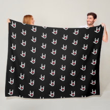 I Love You Black Fleece Blanket