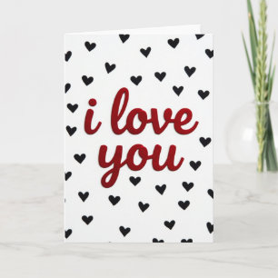 I Love You Black Hearts Card