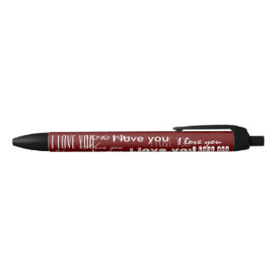 I Love You Black Ink Pen