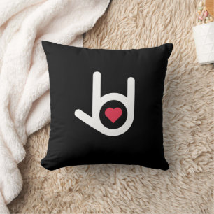 I Love You Black Throw Pillow