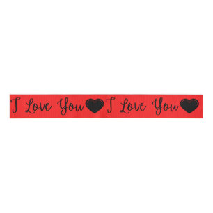 I Love You Black Valentine's Grosgrain Ribbon