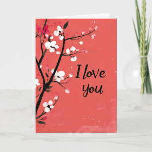 I Love You Blooming Tree Holiday Card