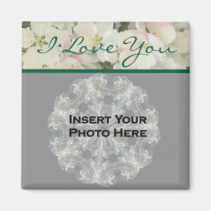 I Love You Blossoms Personalised Photo Magnet
