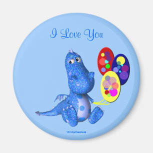 I Love You Blue Dragon Balloons Magnet