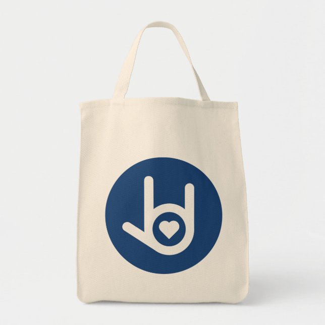 I Love You, Blue Tote Bag (Front)